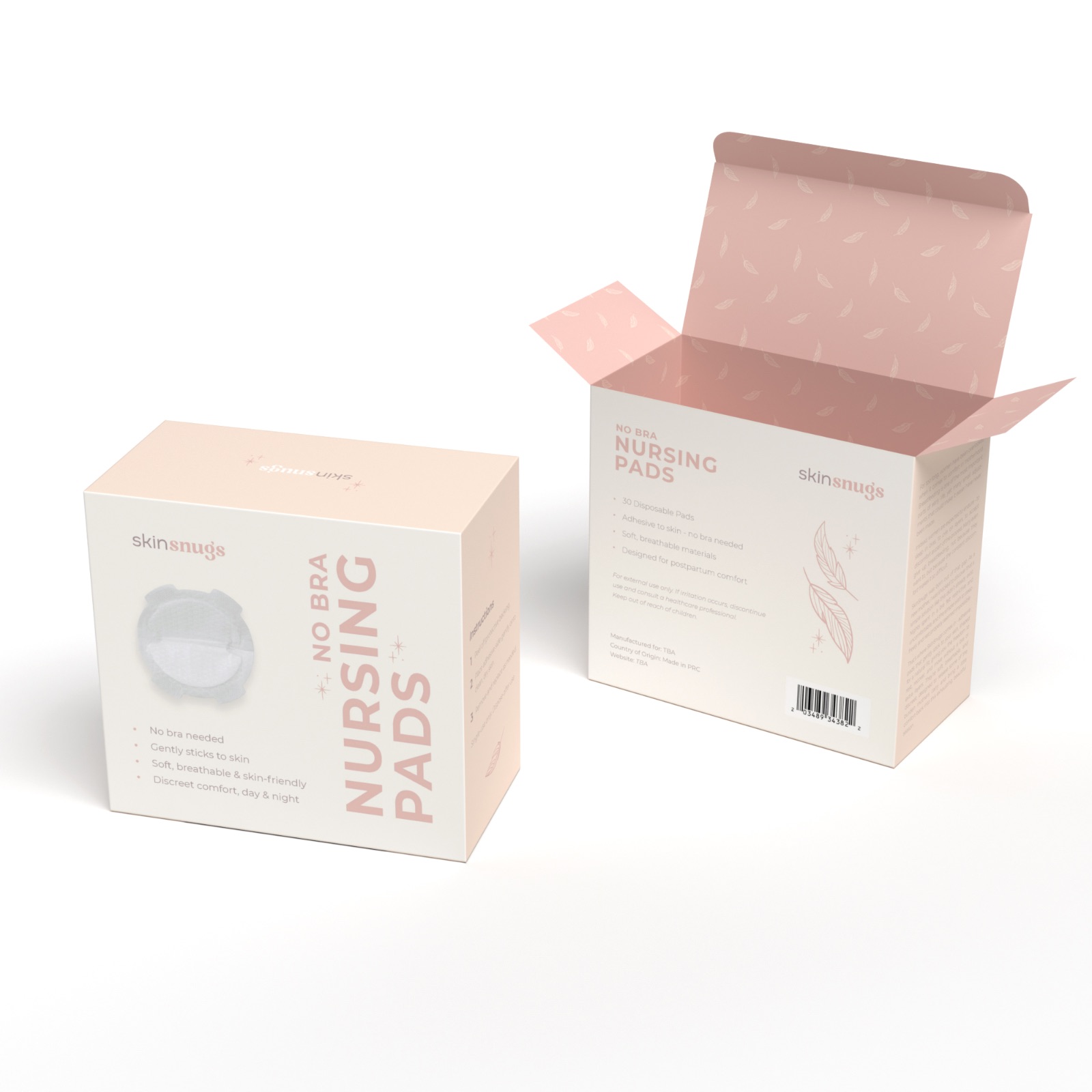 SkinSnugs Nursing Pads Product Packaging Mockup